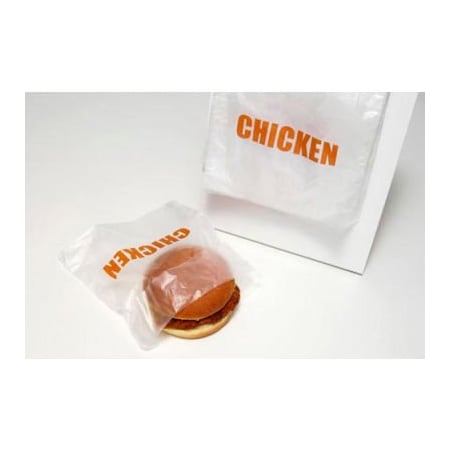 Lk Packaging Saddle Pack Printed Bags, "Chicken", 6-1/2"W x 7"L, .5 Mil, Clear, 2000/Pack DP657CHK